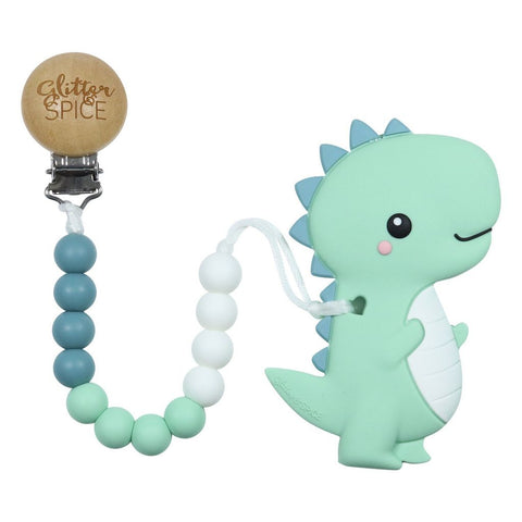 Glitter & Spice Silicone Teether with Pacifier Clip