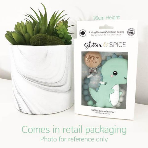 Glitter & Spice Silicone Teether with Pacifier Clip